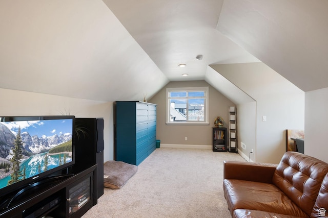 4423 Ranch Blvd, Mountain Green, UT 84050 - interior space with light carpet, vaulted ceiling, and baseboards