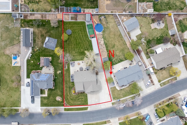 aerial view with a residential view