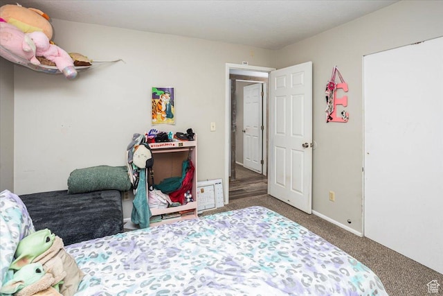 bedroom with carpet floors