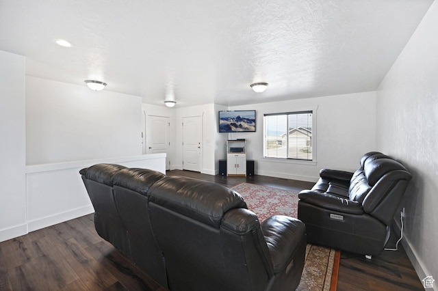 8050 W 1900 N, Petersboro, UT 84325 - living area featuring baseboards and dark wood-type flooring