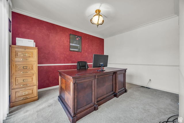 2251 Ridgewood Way, Bountiful, UT 84010 - home office with light carpet, crown molding, and baseboards