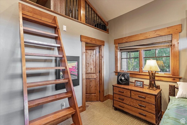 57 E 445 S, Garden City, UT 84028 - staircase featuring carpet floors and vaulted ceiling