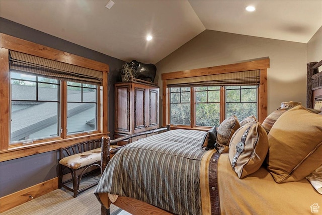 57 E 445 S, Garden City, UT 84028 - bedroom featuring vaulted ceiling, baseboards, and recessed lighting