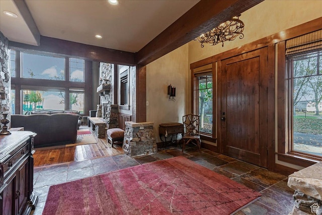 57 E 445 S, Garden City, UT 84028 - entryway with stone tile floors and recessed lighting
