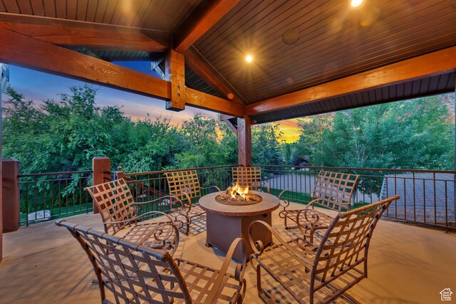 57 E 445 S, Garden City, UT 84028 - view of patio / terrace with an outdoor fire pit