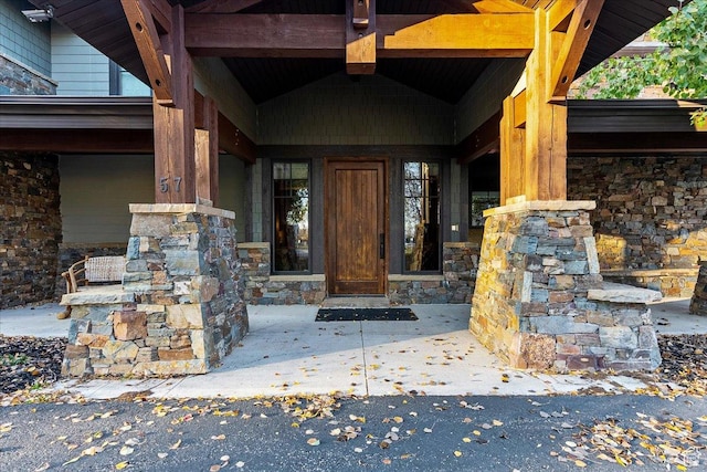 57 E 445 S, Garden City, UT 84028 - entrance to property featuring stone siding