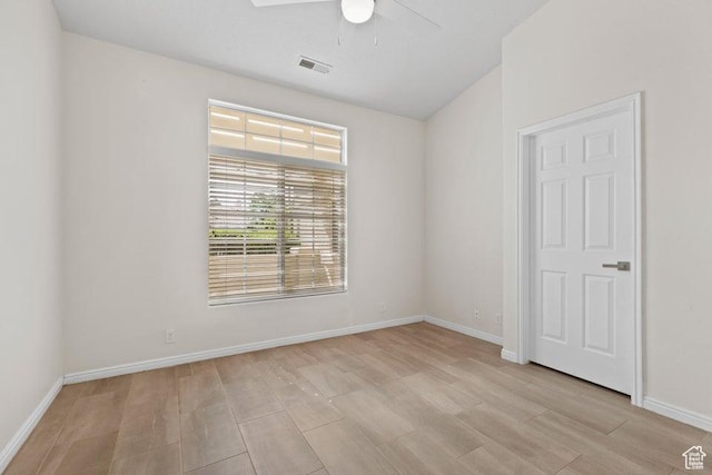 890 N Sky Mountain Ct, Hurricane, UT 84737 - empty room featuring ceiling fan, light wood finished floors, and baseboards
