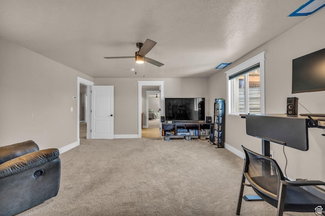 9185 S 200 W, Paradise, UT 84328 - living room featuring carpet, baseboards, and ceiling fan