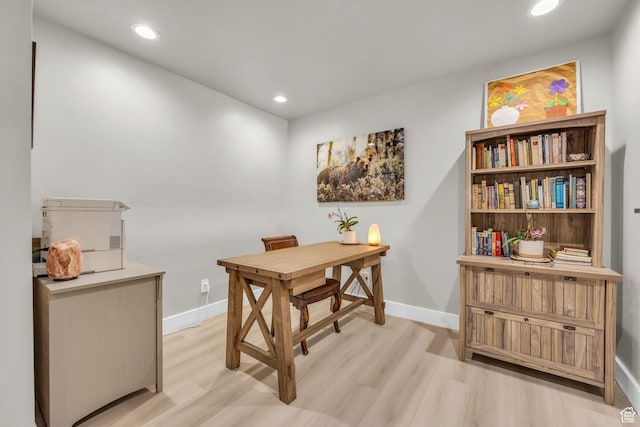 9185 S 200 W, Paradise, UT 84328 - office area with recessed lighting, light wood finished floors, and baseboards