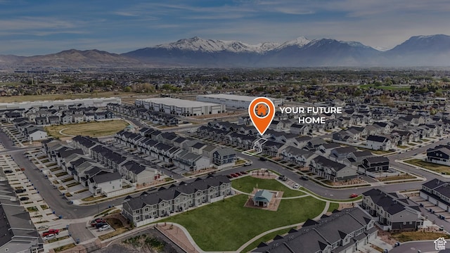 488 N Trident Dr, Saratoga Springs, UT 84045 - bird's eye view featuring a residential view and a mountain view