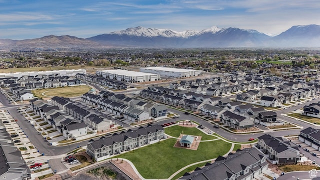 488 N Trident Dr, Saratoga Springs, UT 84045 - drone / aerial view with a residential view and a mountain view