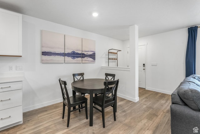 488 N Trident Dr, Saratoga Springs, UT 84045 - dining space featuring recessed lighting, light wood-type flooring, and baseboards