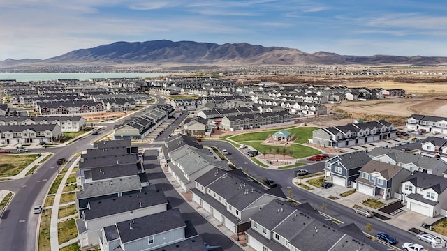 488 N Trident Dr, Saratoga Springs, UT 84045 - drone / aerial view with a residential view and a mountain view