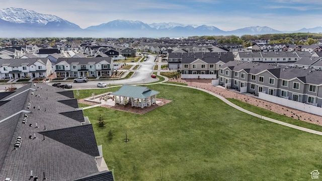 488 N Trident Dr, Saratoga Springs, UT 84045 - aerial view featuring a mountain view and a residential view