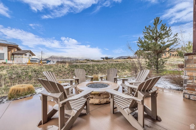 1622 E Abajo Peak Cir Unit Tv-23, Heber City, UT 84032 - view of patio / terrace with an outdoor fire pit