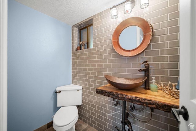 835 E Mountain View Dr, Pine Valley, UT 84781 - half bathroom featuring toilet, a sink, and a textured ceiling