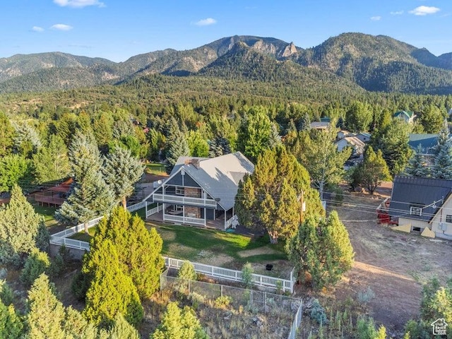 835 E Mountain View Dr, Pine Valley, UT 84781 - drone / aerial view featuring a forest view and a mountain view