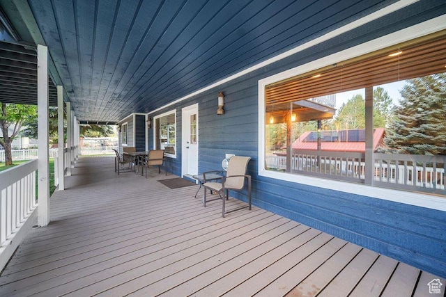835 E Mountain View Dr, Pine Valley, UT 84781 - wooden terrace with outdoor dining space