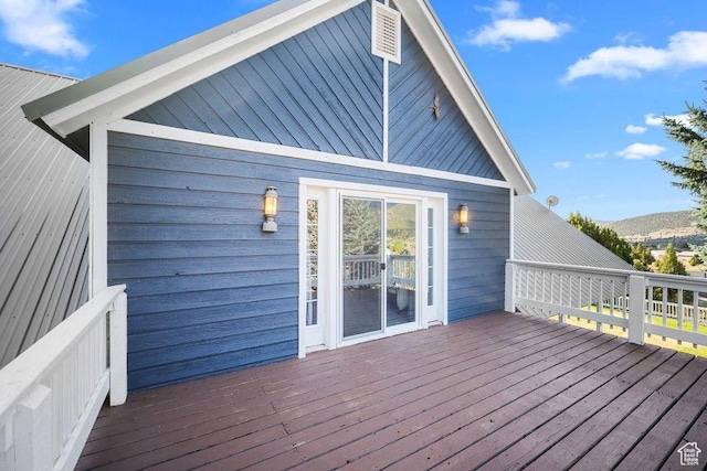835 E Mountain View Dr, Pine Valley, UT 84781 - wooden deck with a mountain view