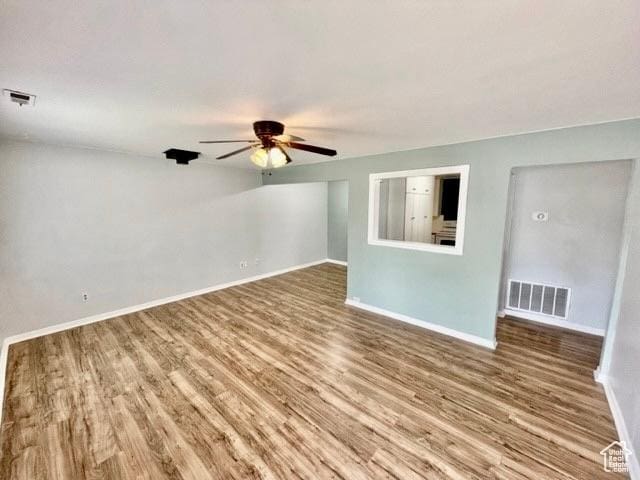 993 E 200 N, Provo, UT 84606 - interior space with baseboards, wood finished floors, visible vents, and ceiling fan