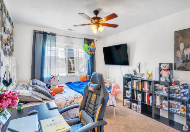 2522 W 500 S Unit 6, Springville, UT 84663 - bedroom with visible vents, carpet, and ceiling fan