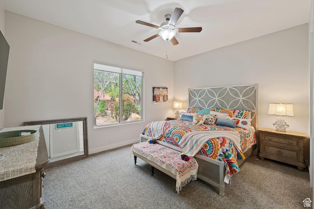 2356 S 1300 W, St George, UT 84770 - carpeted bedroom with ceiling fan, baseboards, and visible vents