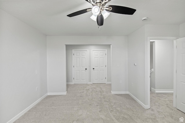 604 S Desert Willow Ln, Salina, UT 84654 - unfurnished bedroom with light colored carpet, ceiling fan, and baseboards