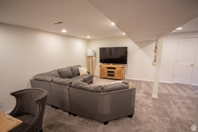 64 Winding Way, Logan, UT 84321 - carpeted living room featuring recessed lighting, visible vents, and baseboards