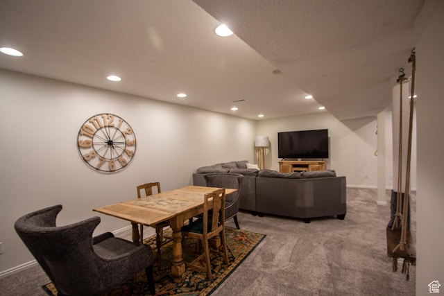 64 Winding Way, Logan, UT 84321 - dining area featuring baseboards, carpet flooring, and recessed lighting
