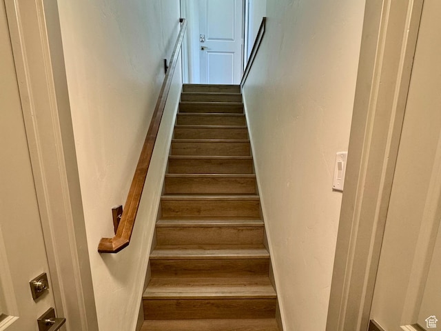 1126 E Bench View Dr N, Ogden, UT 84404 - stairway with wood finished floors