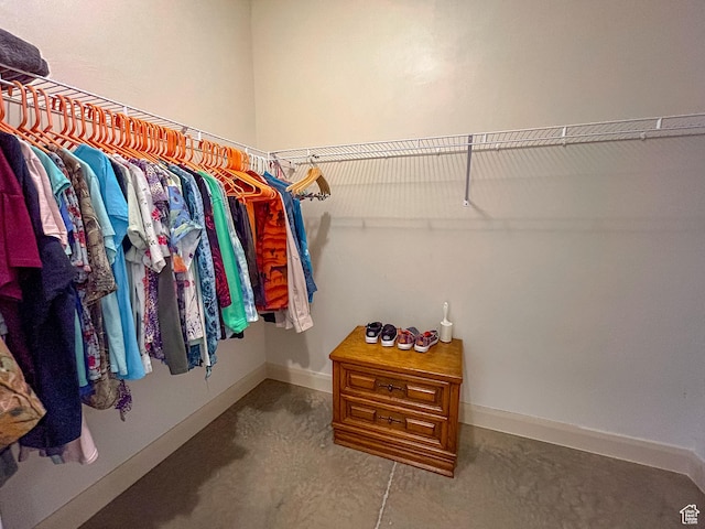 view of walk in closet