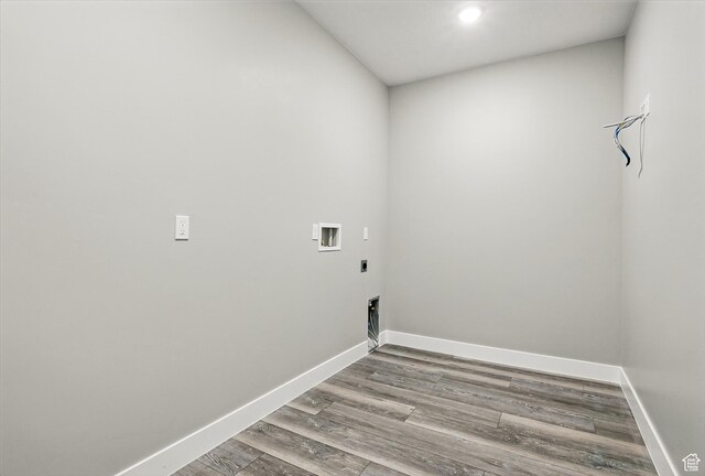 1152 E Smokey Trail Way, Cedar City, UT 84721 - laundry area with hookup for an electric dryer, washer hookup, wood finished floors, baseboards, and recessed lighting