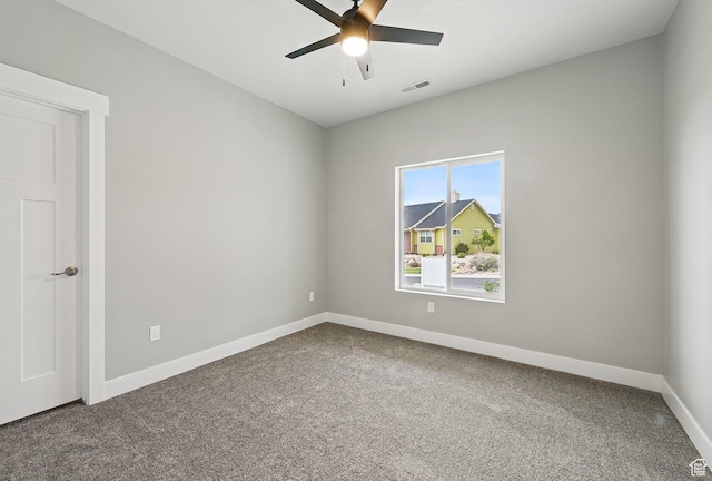 1152 E Smokey Trail Way, Cedar City, UT 84721 - unfurnished room with dark colored carpet, baseboards, and ceiling fan
