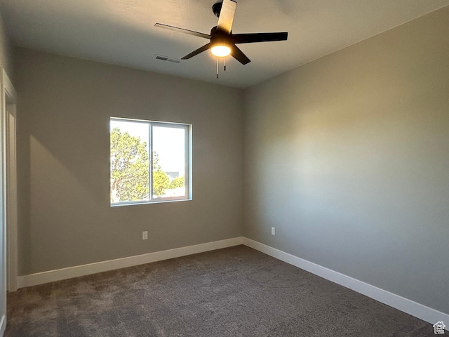 1152 E Smokey Trail Way, Cedar City, UT 84721 - empty room featuring dark colored carpet, baseboards, and ceiling fan