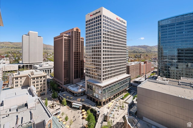 city view with a mountain view