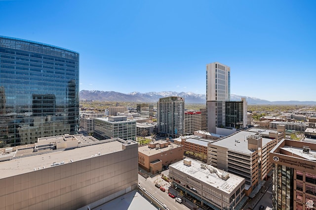 city view with a mountain view