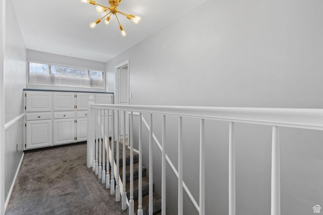 81 W Pheasantbrook Cir N, Centerville, UT 84014 - corridor featuring carpet floors and an inviting chandelier