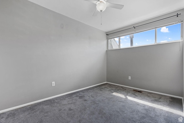 81 W Pheasantbrook Cir N, Centerville, UT 84014 - spare room with visible vents, baseboards, carpet floors, and ceiling fan