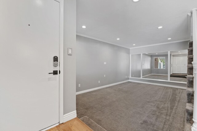 81 W Pheasantbrook Cir N, Centerville, UT 84014 - carpeted spare room featuring baseboards, crown molding, and recessed lighting