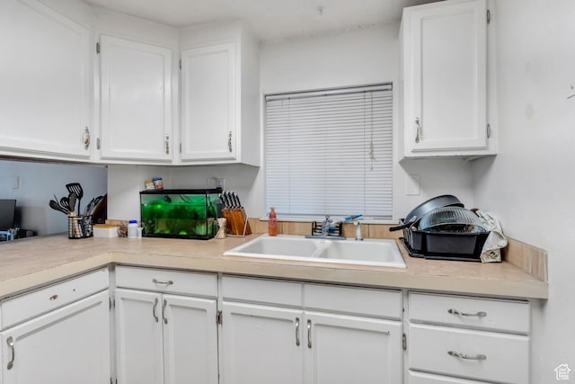 682 N 700 W, Provo, UT 84601 - kitchen with light countertops, white cabinetry, and a sink