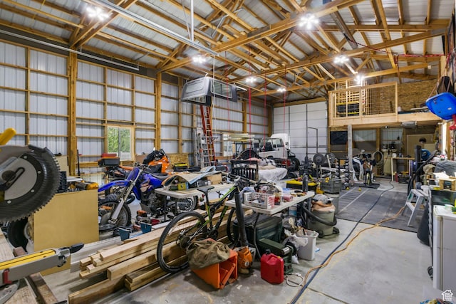 garage featuring metal wall