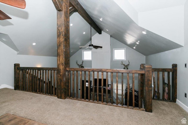 9 W Cedar Ln, Franklin, ID 83237 - bonus room featuring ceiling fan, baseboards, recessed lighting, and carpet flooring