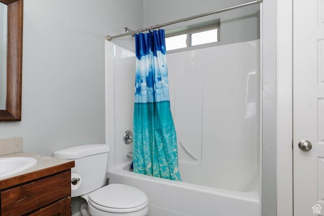 9 W Cedar Ln, Franklin, ID 83237 - bathroom with vanity, toilet, and shower / tub combo with curtain
