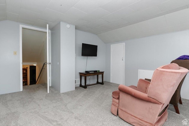 449 S 2nd E, Preston, ID 83263 - carpeted living area featuring vaulted ceiling