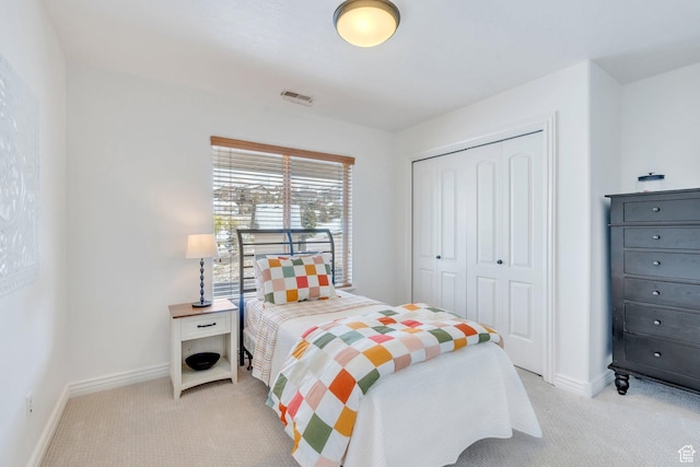 2696 W Red Robin Ct, Lehi, UT 84043 - bedroom featuring baseboards, light carpet, and a closet