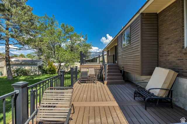 371 E 6770 S, Midvale, UT 84047 - wooden deck with stairway and a lawn