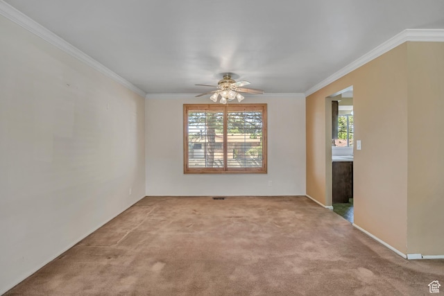 371 E 6770 S, Midvale, UT 84047 - carpeted empty room with ceiling fan, ornamental molding, and baseboards