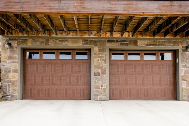 view of garage