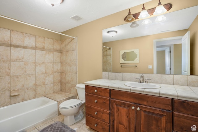 1321 E Farm Hill Dr, Salt Lake City, UT 84117 - bathroom with tile patterned floors, visible vents, vanity, and toilet
