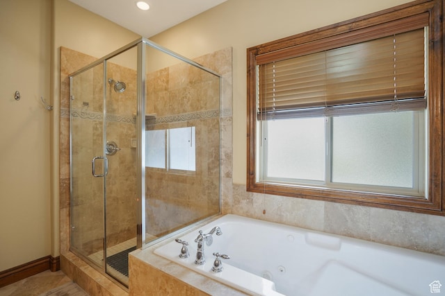 1321 E Farm Hill Dr, Salt Lake City, UT 84117 - full bath featuring a whirlpool tub and a shower stall